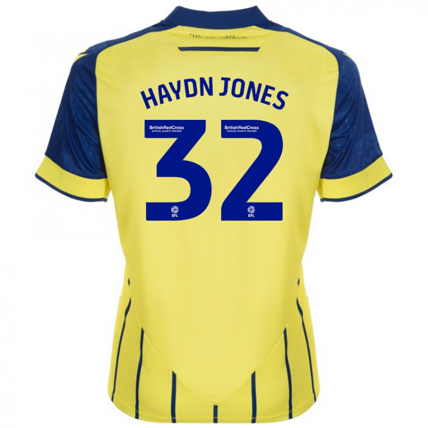 Kinderen Mackenzie Haydn-Jones #32 Geel Blauw Uitshirt Uittenue 2024/25 T-Shirt België