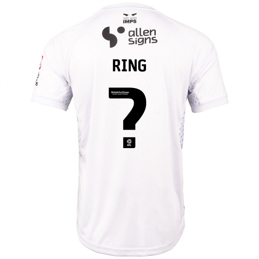 Kinderen Erik Ring #0 Rood Wit Uitshirt Uittenue 2024/25 T-Shirt België