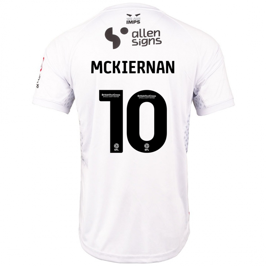 Kinderen Jj Mckiernan #10 Rood Wit Uitshirt Uittenue 2024/25 T-Shirt België