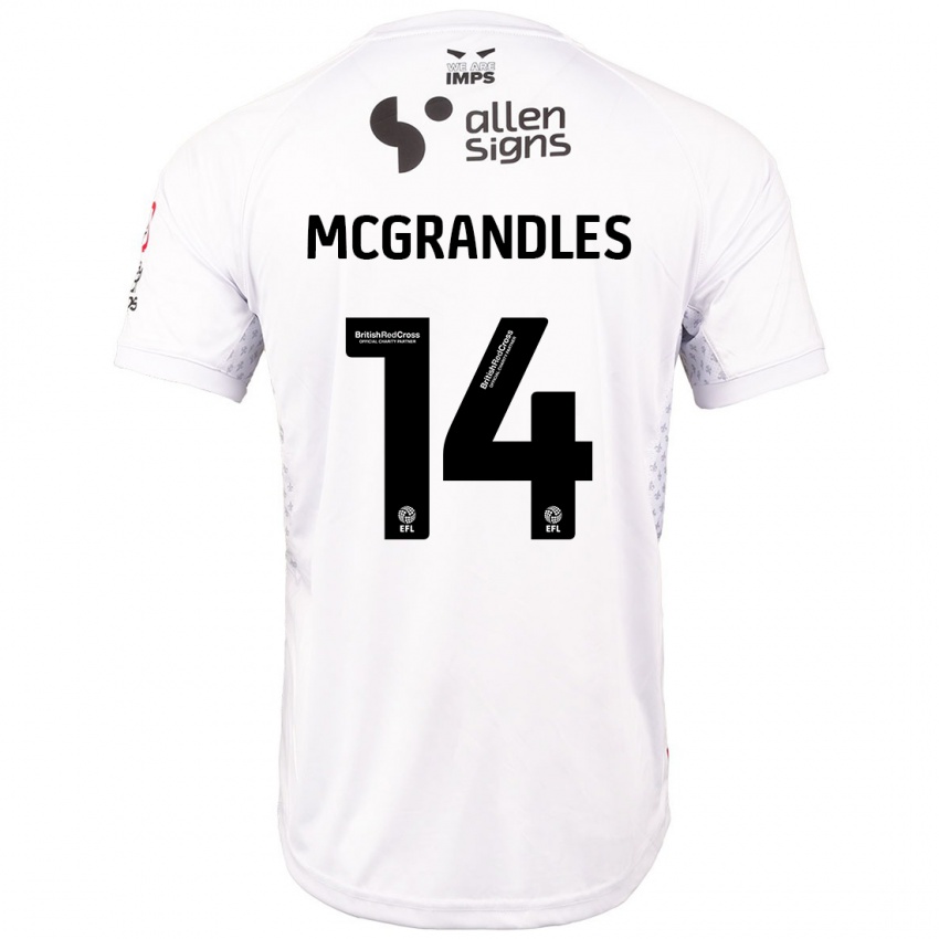 Kinderen Conor Mcgrandles #14 Rood Wit Uitshirt Uittenue 2024/25 T-Shirt België