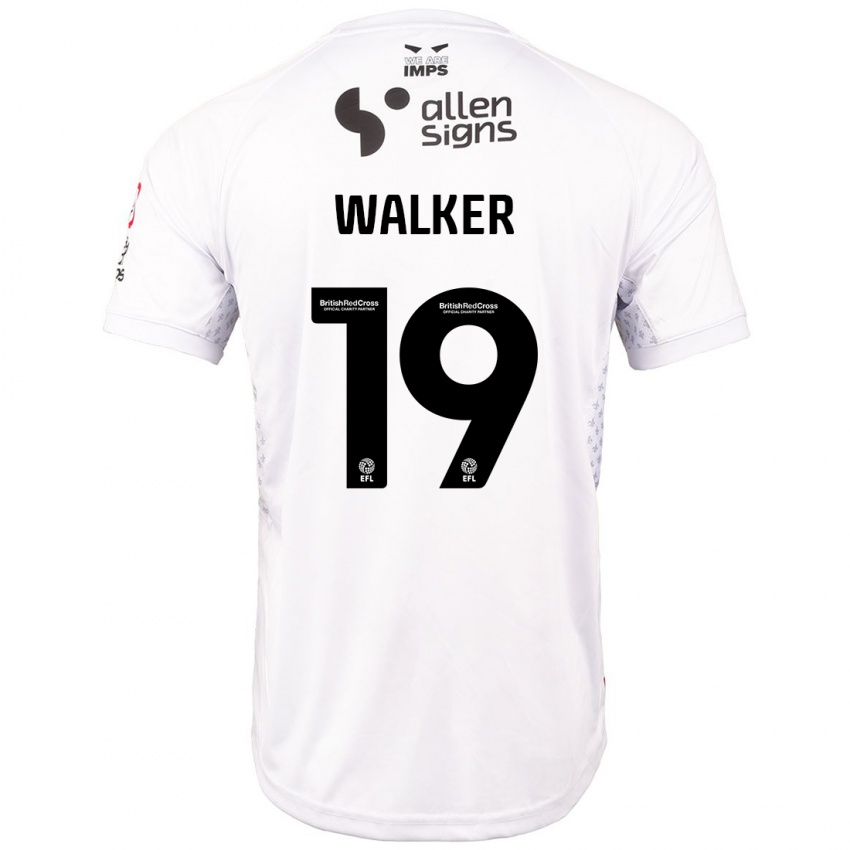 Kinder Tyler Walker #19 Rot Weiß Auswärtstrikot Trikot 2024/25 T-Shirt Belgien