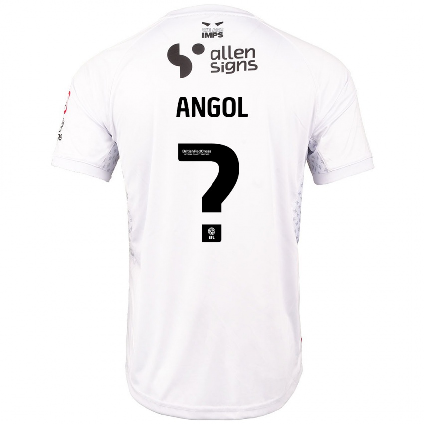 Kinder Mekhi Angol #0 Rot Weiß Auswärtstrikot Trikot 2024/25 T-Shirt Belgien