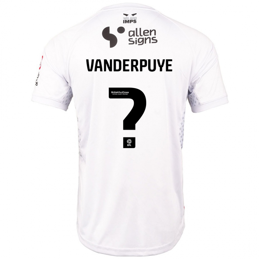 Kinderen Daniel Vanderpuye #0 Rood Wit Uitshirt Uittenue 2024/25 T-Shirt België