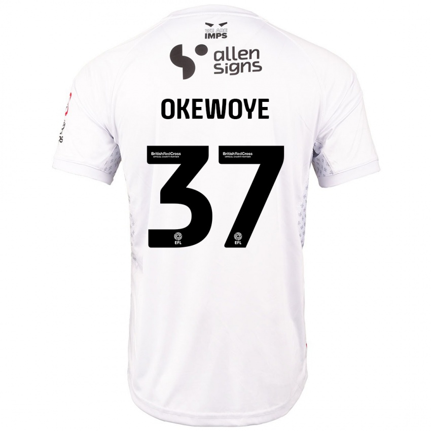 Kinderen Gbolahan Okewoye #37 Rood Wit Uitshirt Uittenue 2024/25 T-Shirt België