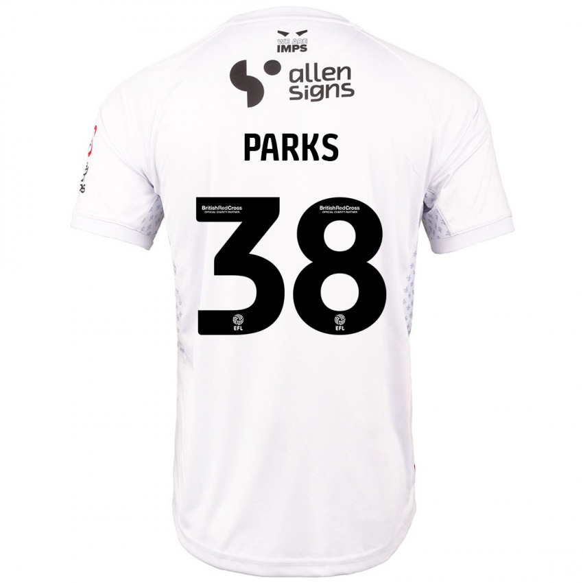 Kinderen Charlie Parks #38 Rood Wit Uitshirt Uittenue 2024/25 T-Shirt België