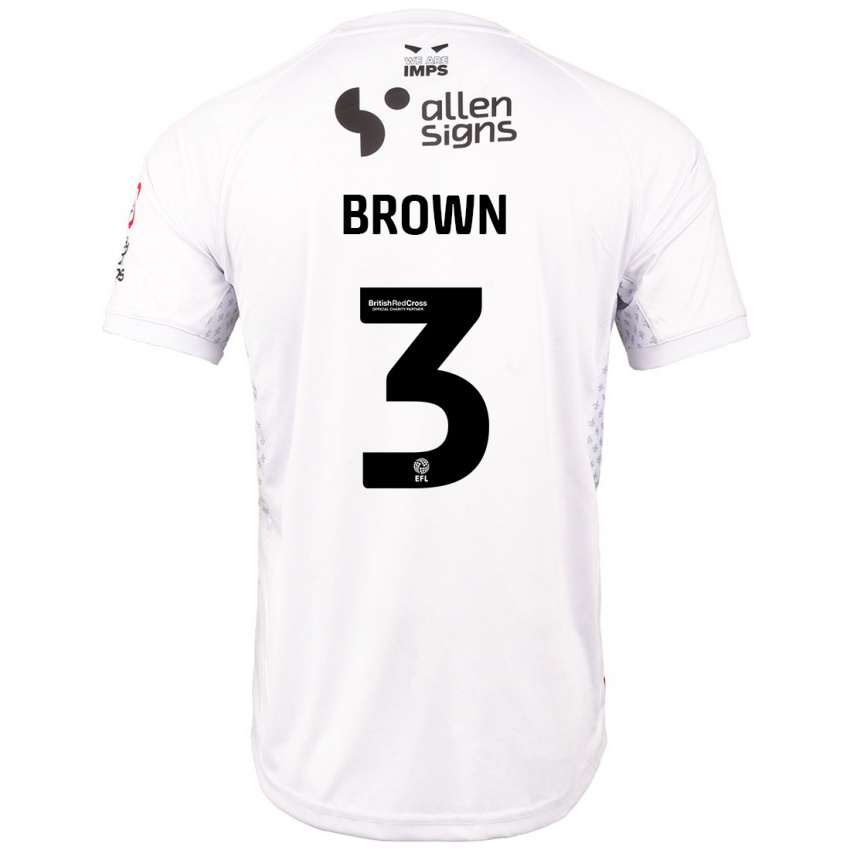 Kinderen Jaden Brown #3 Rood Wit Uitshirt Uittenue 2024/25 T-Shirt België