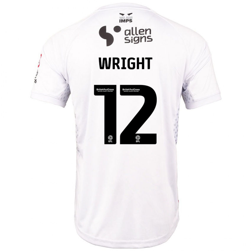 Kinderen Jordan Wright #12 Rood Wit Uitshirt Uittenue 2024/25 T-Shirt België