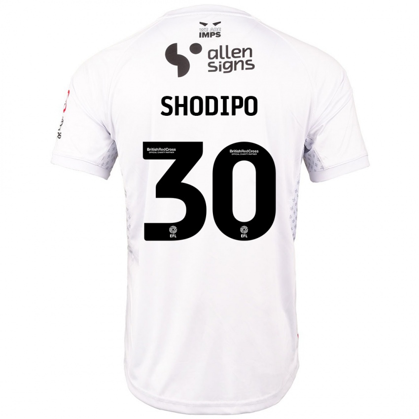 Kinderen Olamide Shodipo #30 Rood Wit Uitshirt Uittenue 2024/25 T-Shirt België