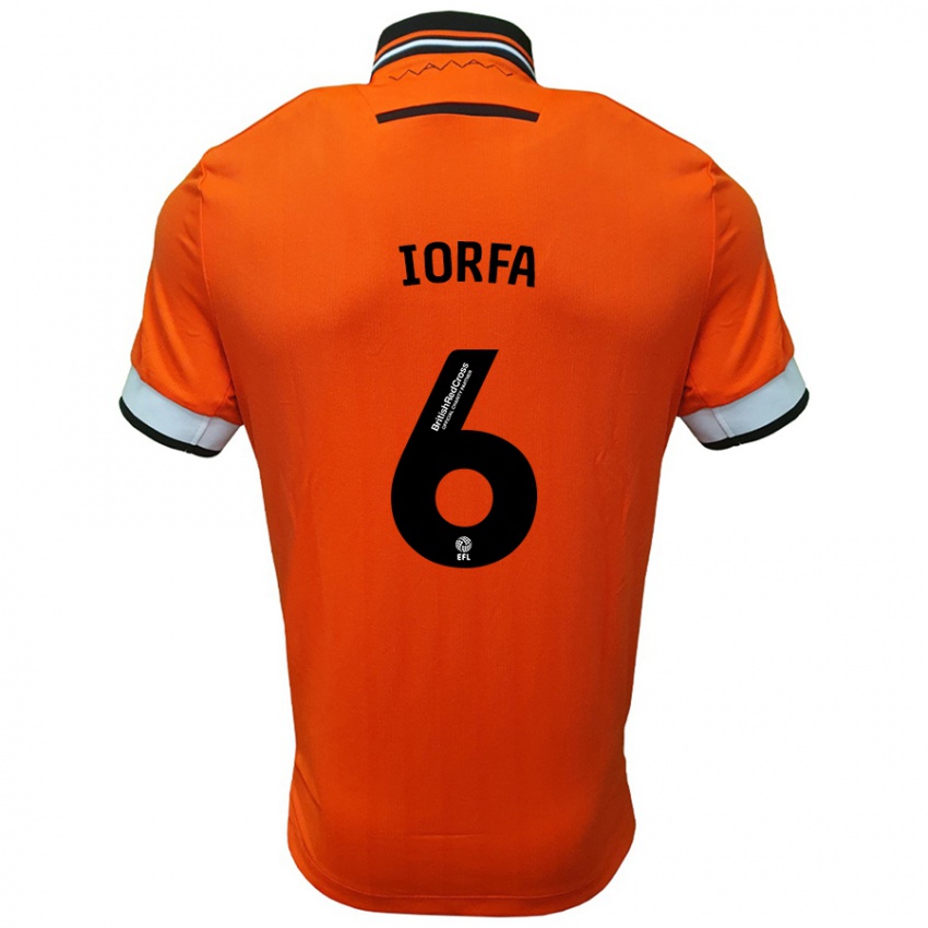 Enfant Maillot Dominic Iorfa #6 Orange Blanc Tenues Extérieur 2024/25 T-Shirt Belgique