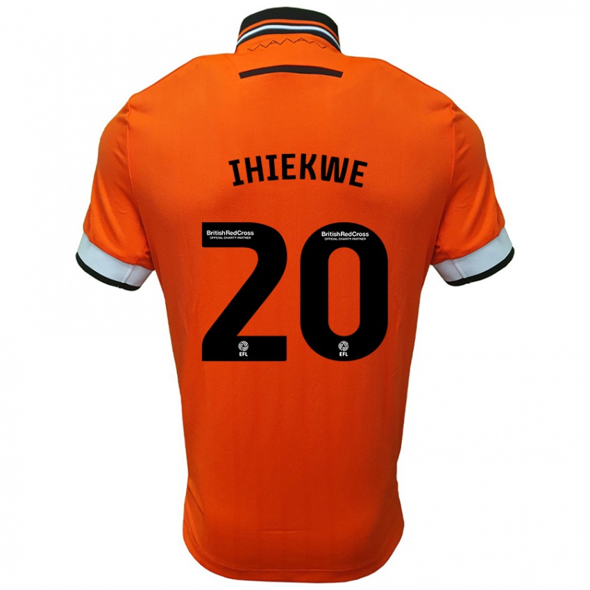 Enfant Maillot Michael Ihiekwe #20 Orange Blanc Tenues Extérieur 2024/25 T-Shirt Belgique