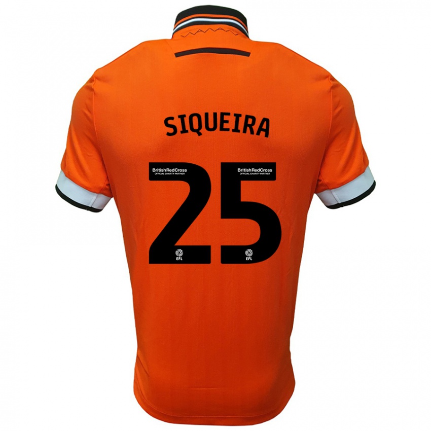 Enfant Maillot Guilherme Siqueira #25 Orange Blanc Tenues Extérieur 2024/25 T-Shirt Belgique