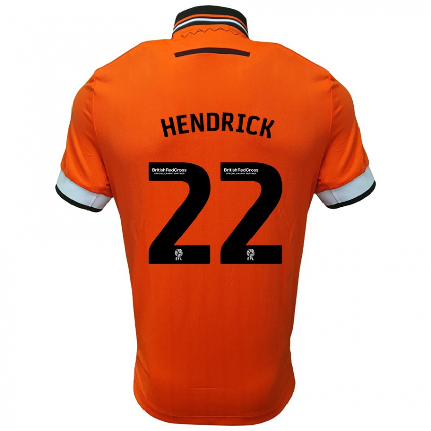 Enfant Maillot Jeff Hendrick #22 Orange Blanc Tenues Extérieur 2024/25 T-Shirt Belgique