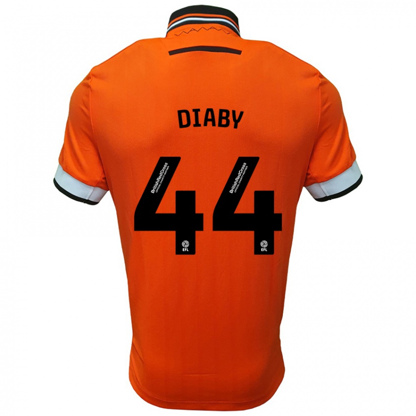 Enfant Maillot Momo Diaby #44 Orange Blanc Tenues Extérieur 2024/25 T-Shirt Belgique