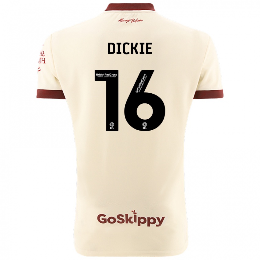 Kinderen Rob Dickie #16 Crèmewit Uitshirt Uittenue 2024/25 T-Shirt België