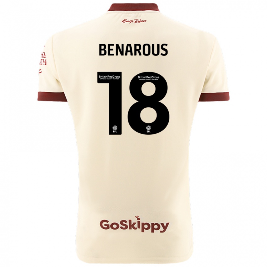 Kinderen Ayman Benarous #18 Crèmewit Uitshirt Uittenue 2024/25 T-Shirt België