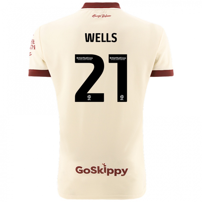 Kinderen Nahki Wells #21 Crèmewit Uitshirt Uittenue 2024/25 T-Shirt België