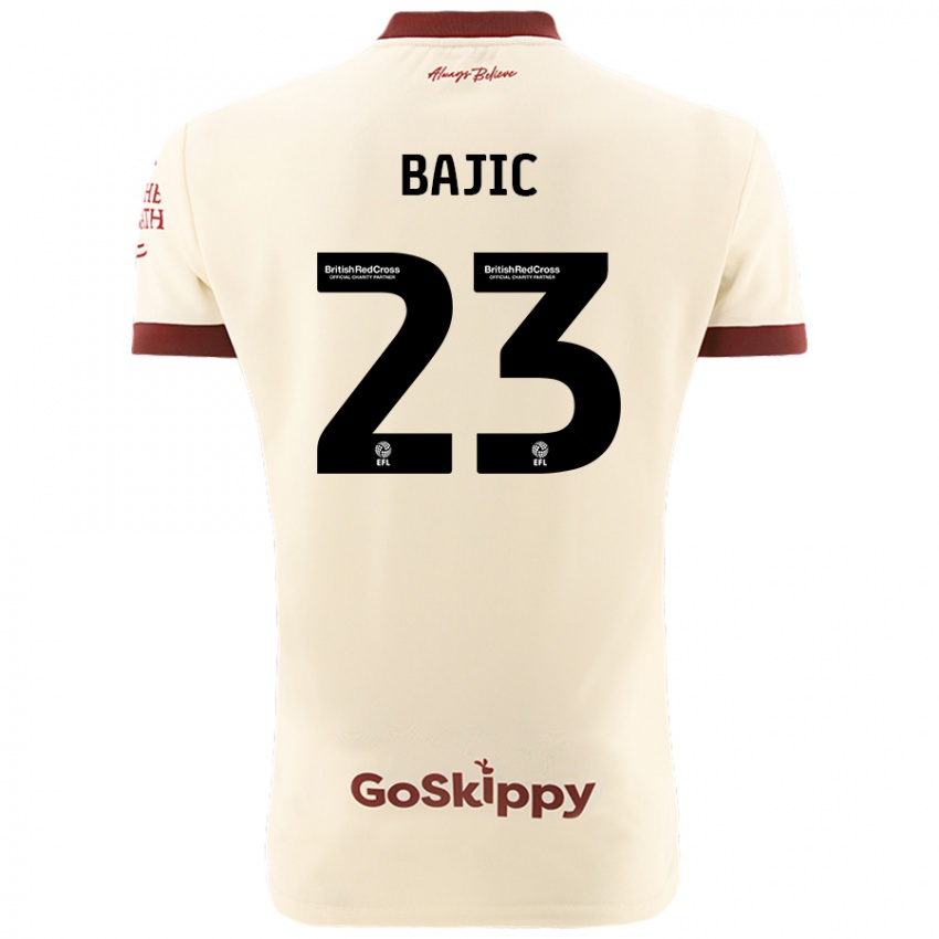 Kinderen Stefan Bajic #23 Crèmewit Uitshirt Uittenue 2024/25 T-Shirt België