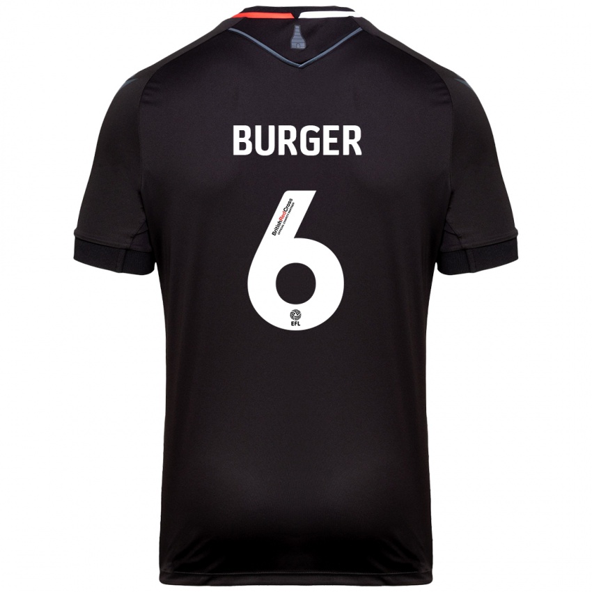 Enfant Maillot Wouter Burger #6 Noir Tenues Extérieur 2024/25 T-Shirt Belgique