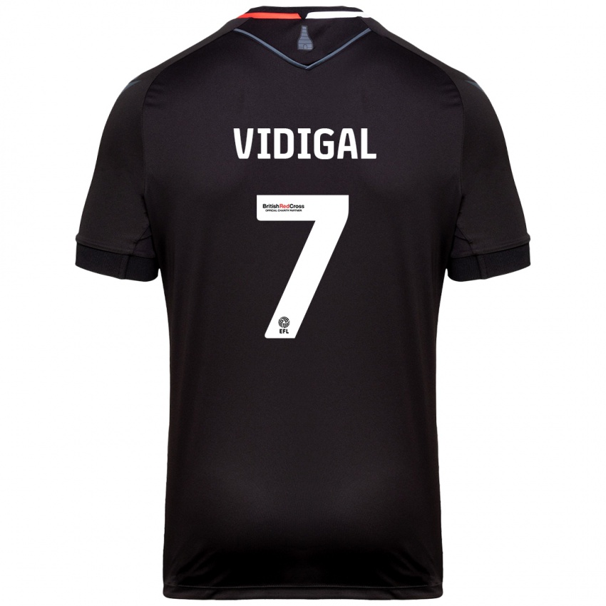 Enfant Maillot André Vidigal #7 Noir Tenues Extérieur 2024/25 T-Shirt Belgique