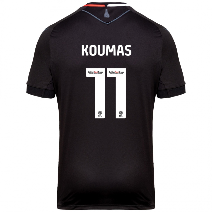 Kinderen Lewis Koumas #11 Zwart Uitshirt Uittenue 2024/25 T-Shirt België