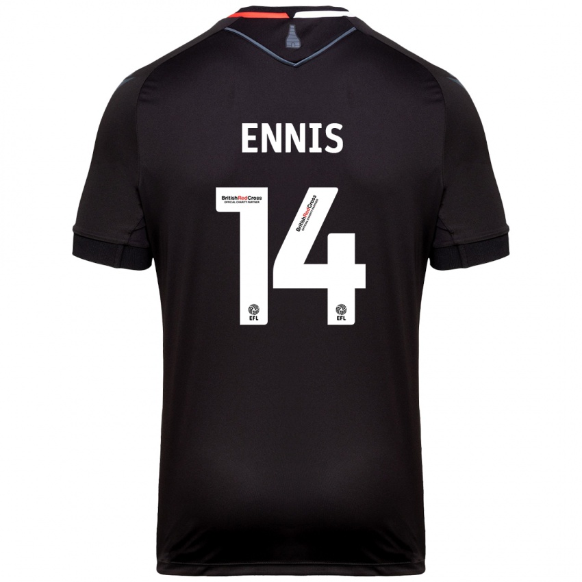 Enfant Maillot Niall Ennis #14 Noir Tenues Extérieur 2024/25 T-Shirt Belgique