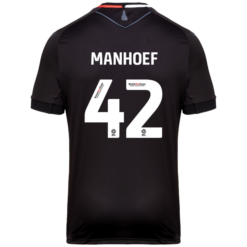 Enfant Maillot Million Manhoef #42 Noir Tenues Extérieur 2024/25 T-Shirt Belgique