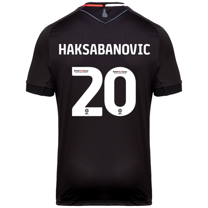 Enfant Maillot Sead Hakšabanović #20 Noir Tenues Extérieur 2024/25 T-Shirt Belgique