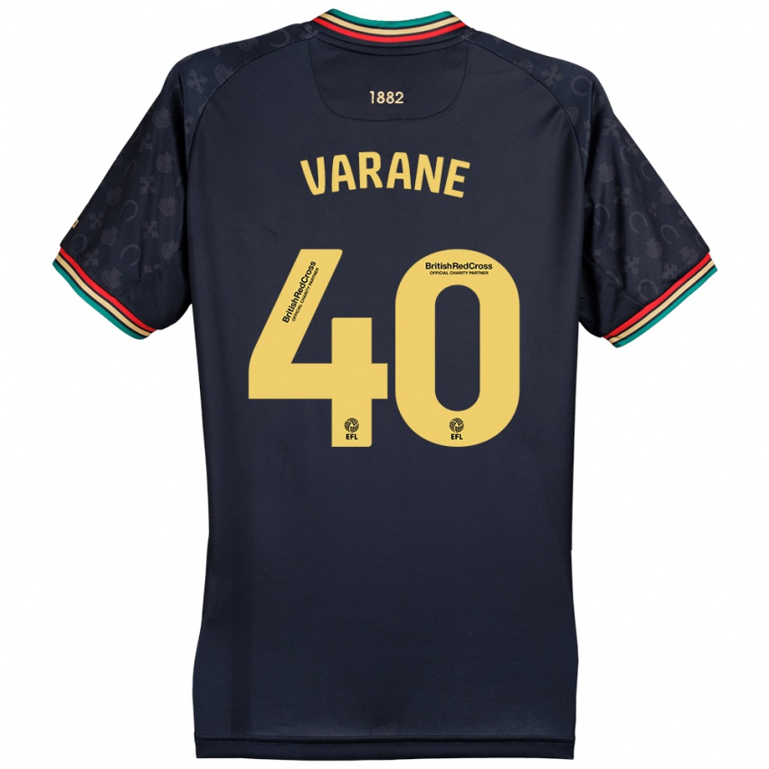 Kinderen Jonathan Varane #40 Donker Marineblauw Uitshirt Uittenue 2024/25 T-Shirt België