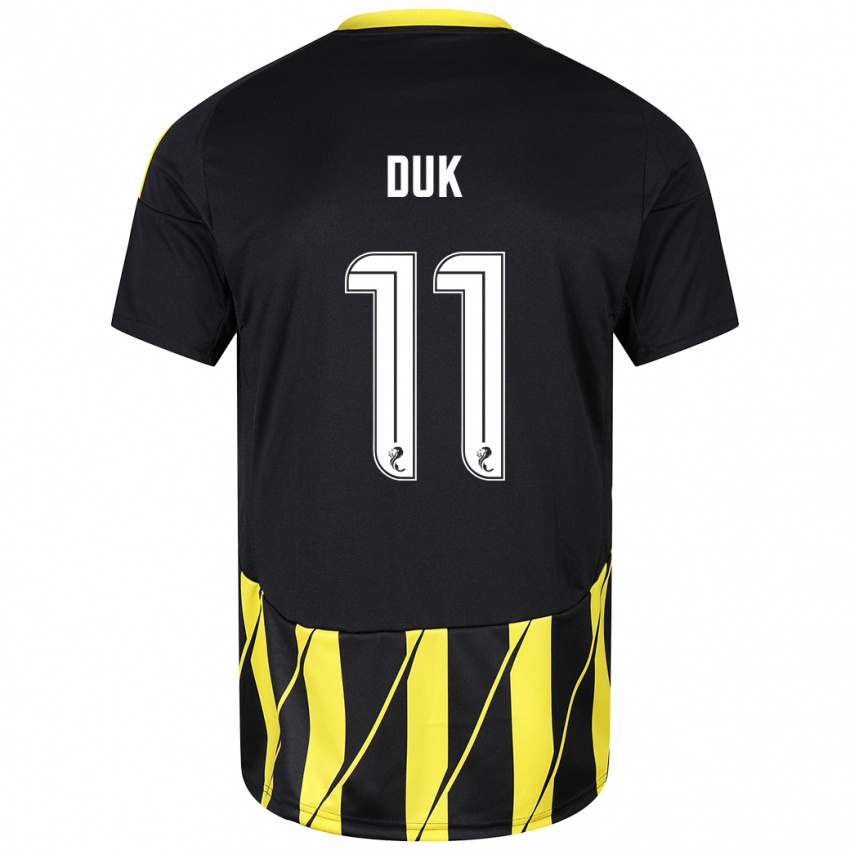 Kinder Duk #11 Schwarz Gelb Auswärtstrikot Trikot 2024/25 T-Shirt Belgien