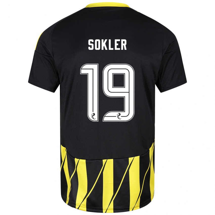 Kinderen Ester Sokler #19 Zwart Geel Uitshirt Uittenue 2024/25 T-Shirt België