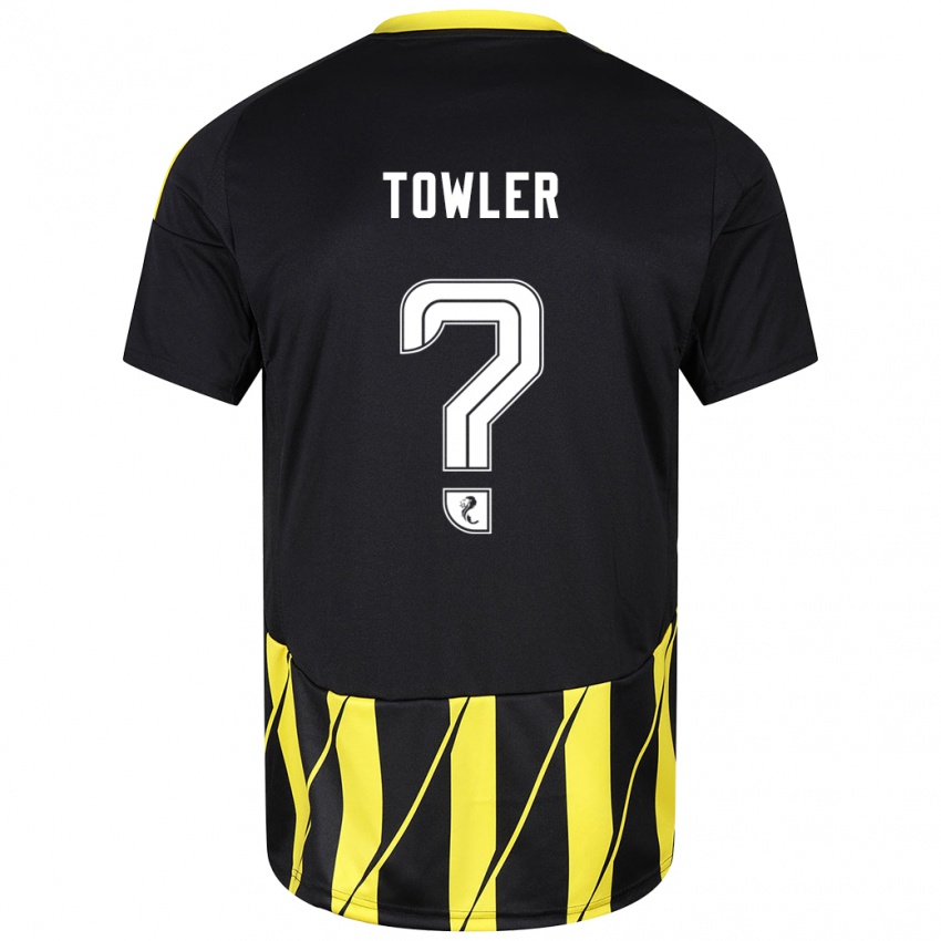 Kinder Evan Towler #0 Schwarz Gelb Auswärtstrikot Trikot 2024/25 T-Shirt Belgien