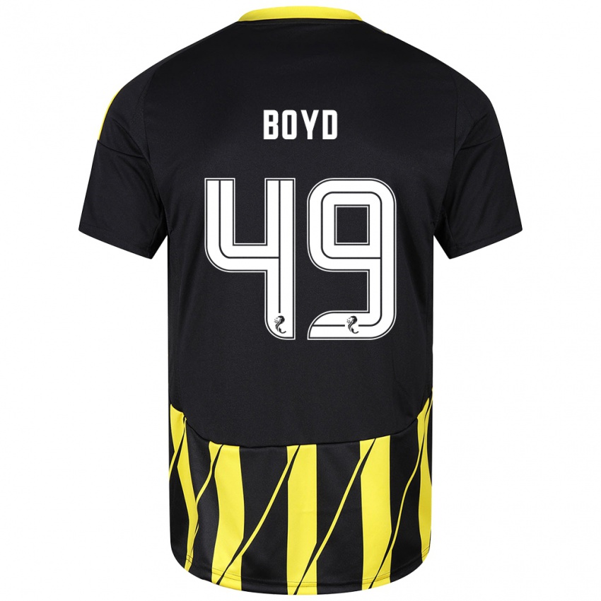 Kinder Fletcher Boyd #49 Schwarz Gelb Auswärtstrikot Trikot 2024/25 T-Shirt Belgien