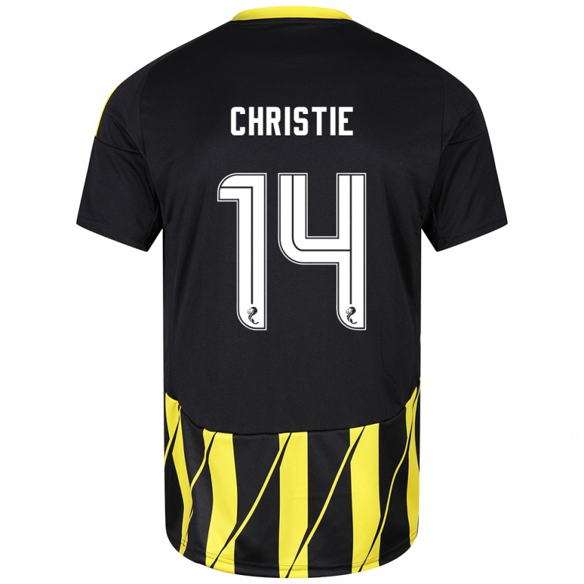 Kinderen Mya Christie #14 Zwart Geel Uitshirt Uittenue 2024/25 T-Shirt België