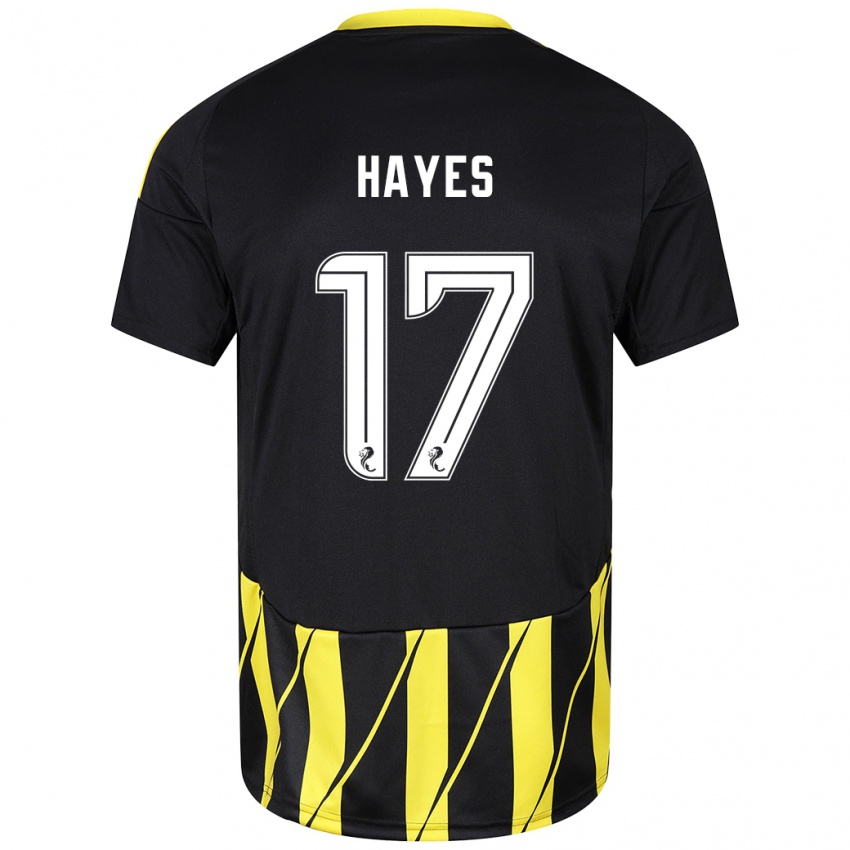 Kinder Jonny Hayes #17 Schwarz Gelb Auswärtstrikot Trikot 2024/25 T-Shirt Belgien