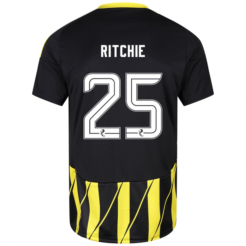 Kinder Tom Ritchie #25 Schwarz Gelb Auswärtstrikot Trikot 2024/25 T-Shirt Belgien