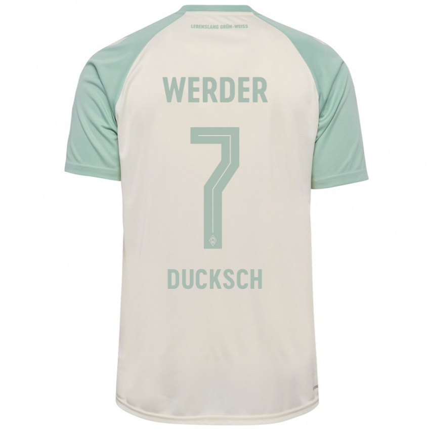 Kinderen Marvin Ducksch #7 Off-White Lichtgroen Uitshirt Uittenue 2024/25 T-Shirt België