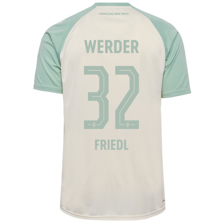 Enfant Maillot Marco Friedl #32 Blanc Cassé Vert Clair Tenues Extérieur 2024/25 T-Shirt Belgique