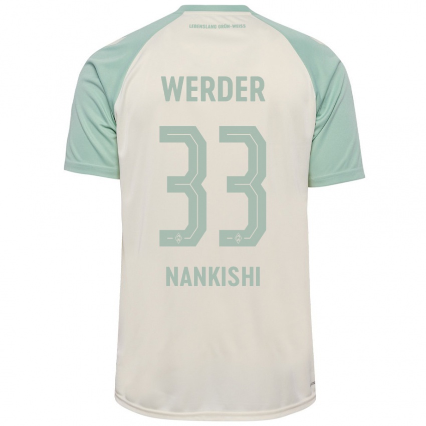 Enfant Maillot Abdenego Nankishi #33 Blanc Cassé Vert Clair Tenues Extérieur 2024/25 T-Shirt Belgique