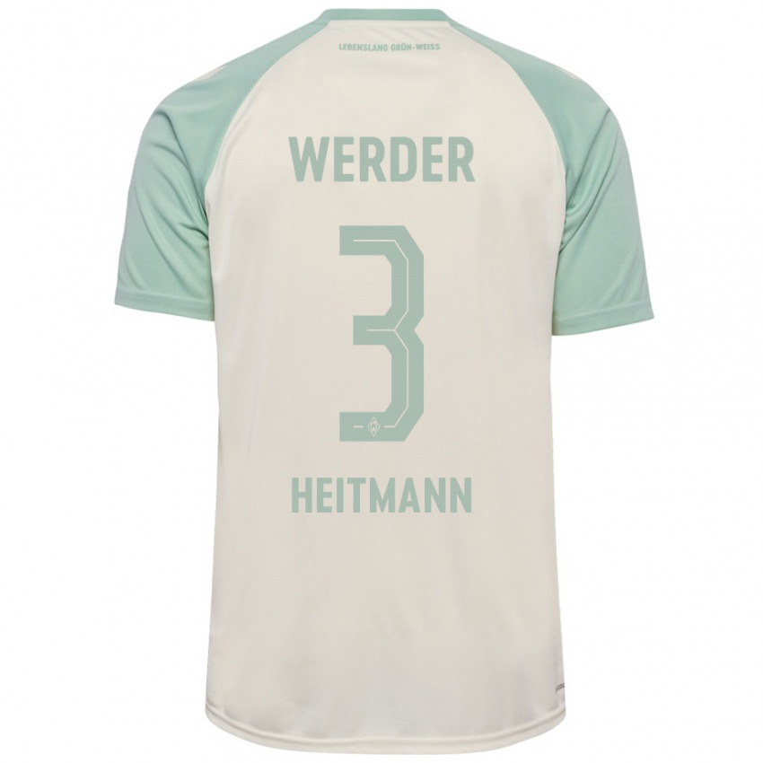 Kinderen Mats Heitmann #3 Off-White Lichtgroen Uitshirt Uittenue 2024/25 T-Shirt België