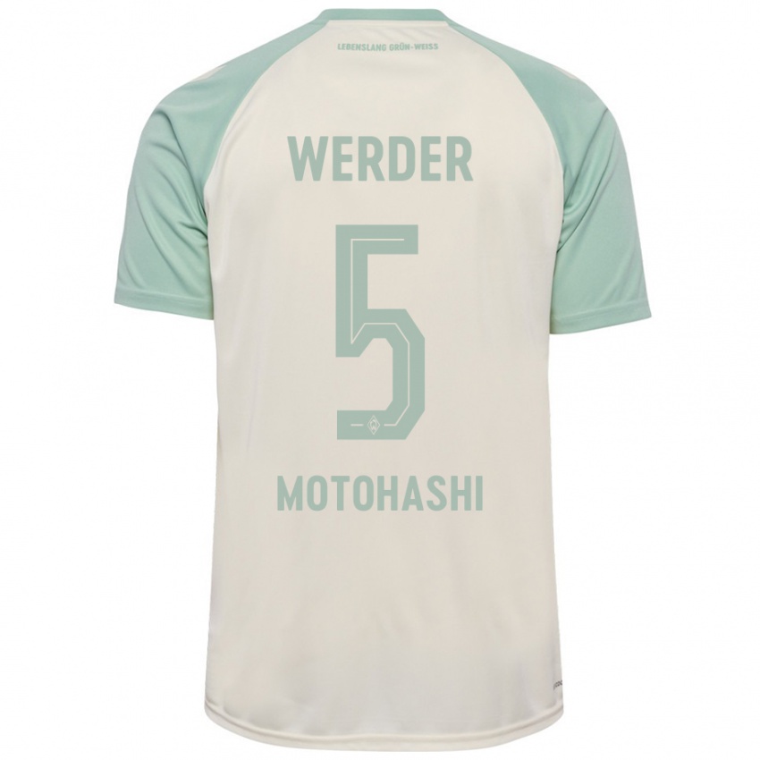 Kinderen Yuzuki Motohashi #5 Off-White Lichtgroen Uitshirt Uittenue 2024/25 T-Shirt België