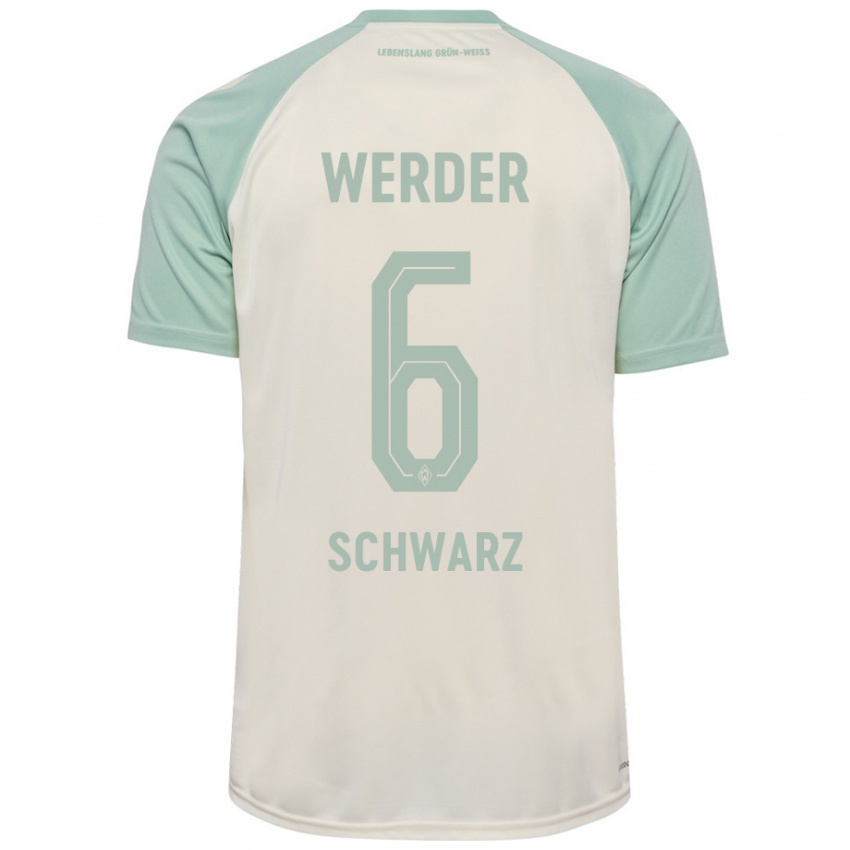 Enfant Maillot Ricardo-Felipe Schwarz #6 Blanc Cassé Vert Clair Tenues Extérieur 2024/25 T-Shirt Belgique