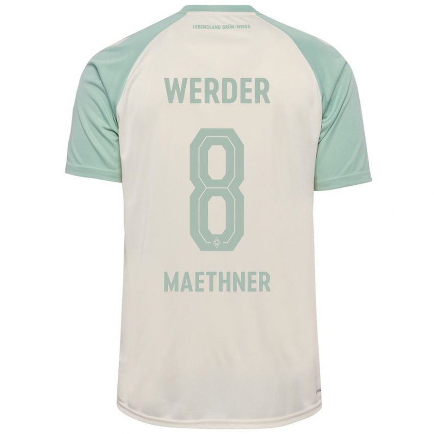 Enfant Maillot Finn Maethner #8 Blanc Cassé Vert Clair Tenues Extérieur 2024/25 T-Shirt Belgique