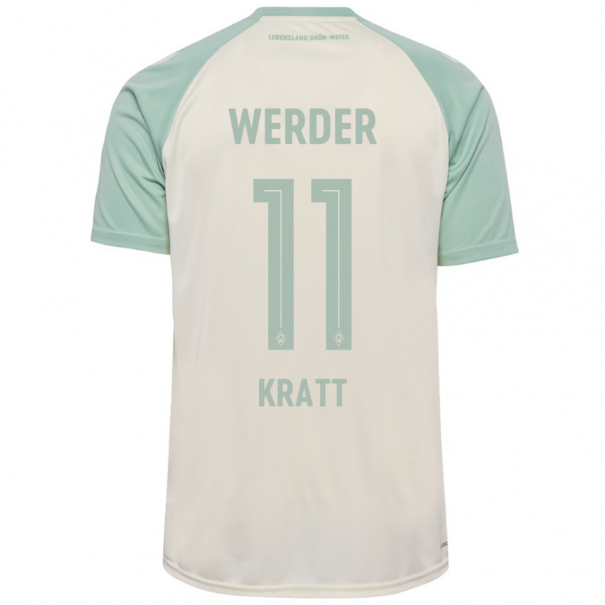 Kinderen Ronan Kratt #11 Off-White Lichtgroen Uitshirt Uittenue 2024/25 T-Shirt België