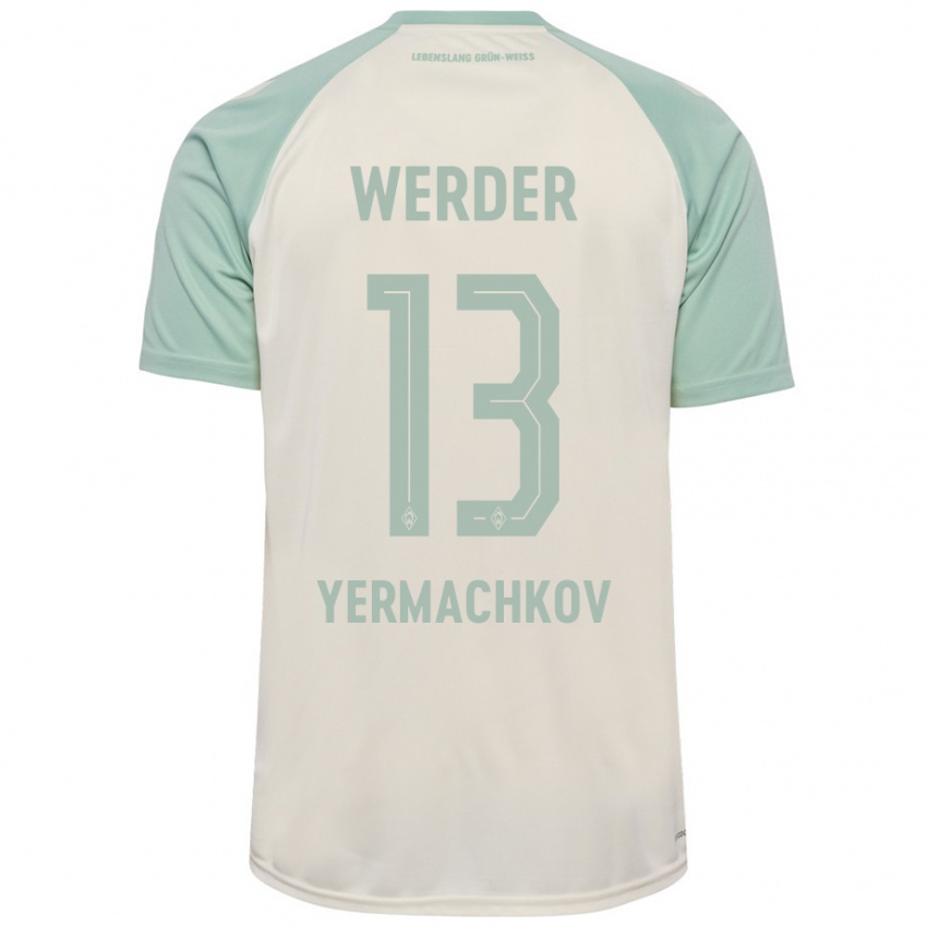 Enfant Maillot Ivan Yermachkov #13 Blanc Cassé Vert Clair Tenues Extérieur 2024/25 T-Shirt Belgique