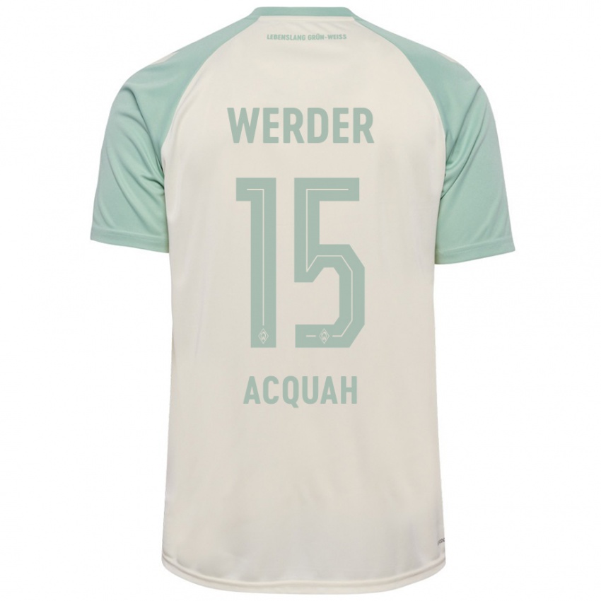 Enfant Maillot Joseph Acheampong Acquah #15 Blanc Cassé Vert Clair Tenues Extérieur 2024/25 T-Shirt Belgique