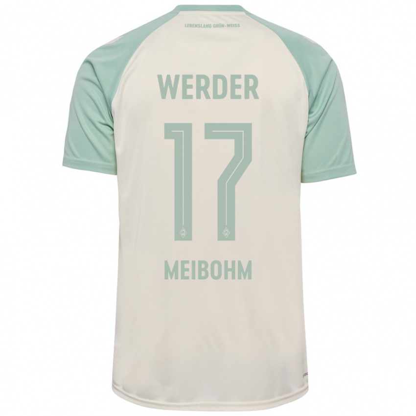 Enfant Maillot Joel Meibohm #17 Blanc Cassé Vert Clair Tenues Extérieur 2024/25 T-Shirt Belgique