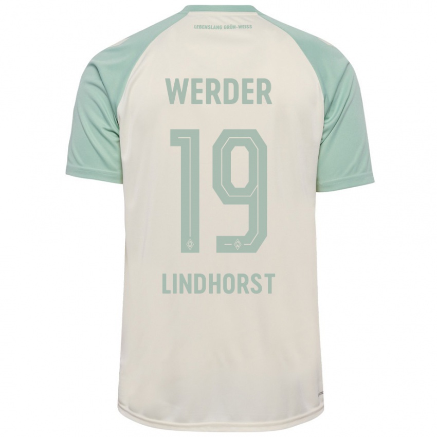 Kinderen Jerrit Lindhorst #19 Off-White Lichtgroen Uitshirt Uittenue 2024/25 T-Shirt België