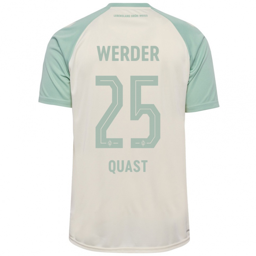 Enfant Maillot Sönke Quast #25 Blanc Cassé Vert Clair Tenues Extérieur 2024/25 T-Shirt Belgique