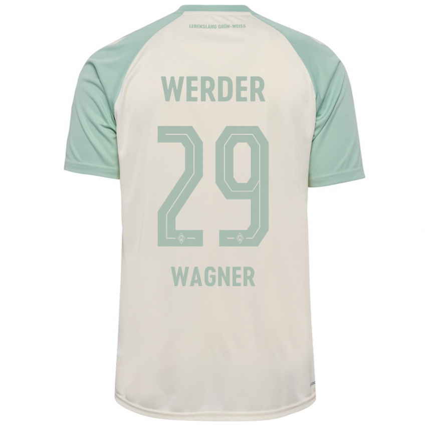 Enfant Maillot Paul Wagner #29 Blanc Cassé Vert Clair Tenues Extérieur 2024/25 T-Shirt Belgique