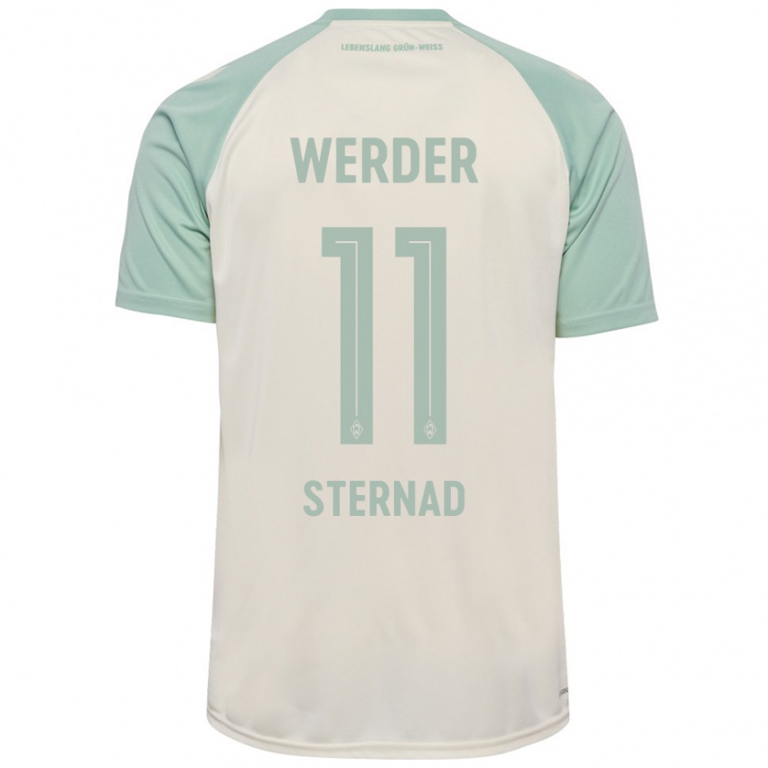 Enfant Maillot Maja Sternad #11 Blanc Cassé Vert Clair Tenues Extérieur 2024/25 T-Shirt Belgique